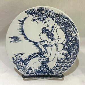 Bjorn Wiinblad Nymolle Denmark Ceramic Wall Plaque Trivet Twilight Aften Abend